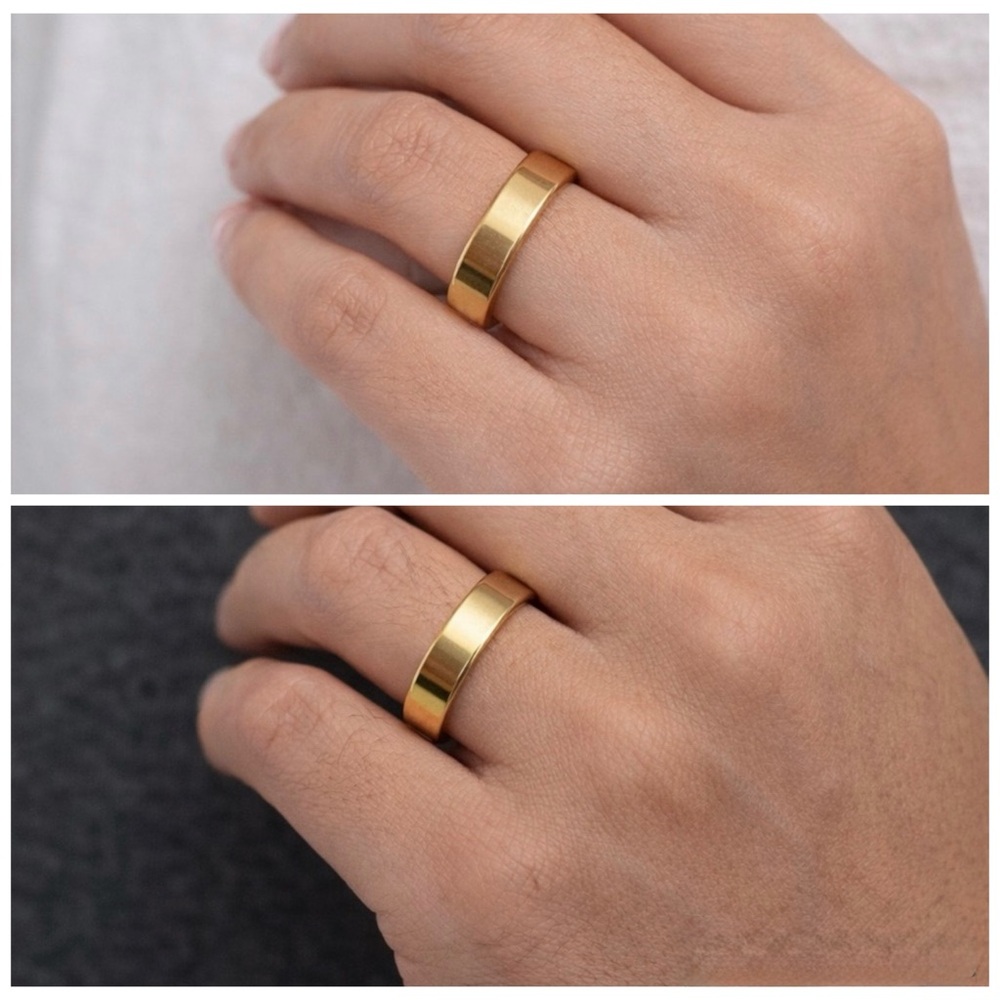 Size 5 1/2 Titanium plated beveled edge band/ring